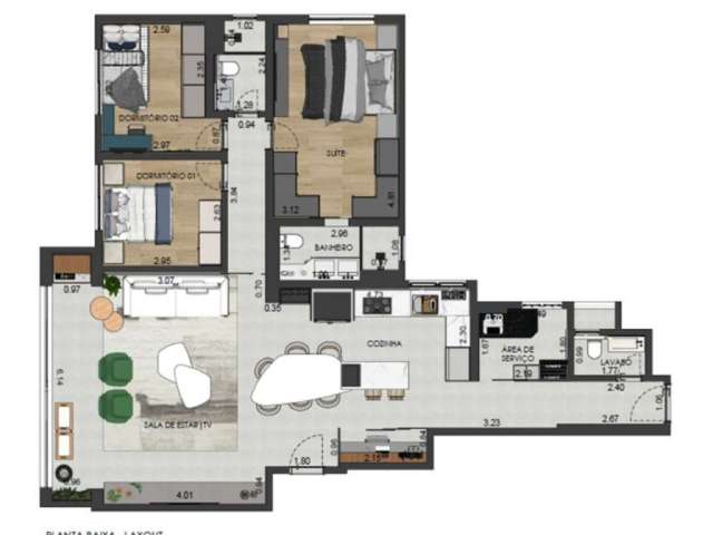 Apartamento com 2 quartos à venda na Avenida Sagitário, 198, Sítio Tamboré Alphaville, Barueri, 123 m2 por R$ 2.070.000