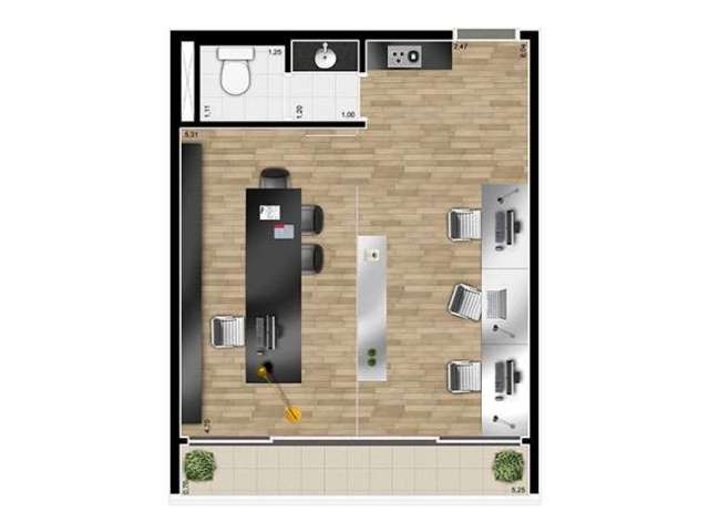 Sala comercial com 1 sala à venda na Avenida Marcos Penteado de Ulhôa Rodrigues, Tamboré, Santana de Parnaíba, 39 m2 por R$ 320.000