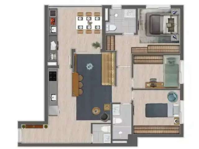 Apartamento com 3 quartos à venda na Avenida Aruanã, Tamboré, Barueri, 75 m2 por R$ 975.000