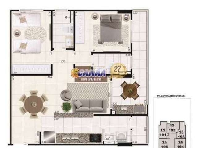 Apartamento com 2 dorms, Jardim Luciana, Mongaguá - R$ 609 mil, Cod: 11061