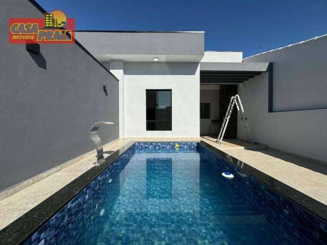 Casa nova em Mongaguá 2 dormitórios com piscina, 90 m² por R$ 429.900 - Balneário Itaguai