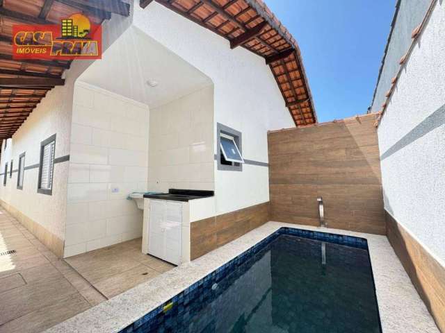 Casa nova com 2 dormitórios à venda - a 100 metros da praia - 80 m² por R$ 420.000 - Balneário Itaoca - Mongaguá/SP