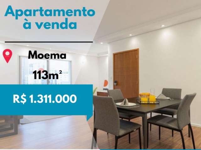 Apartamento em Moema 3 Quartos, 2 Vagas, 113m²