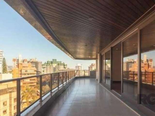 Apartamento semimobiliado, de 505 m², 4 suítes sendo 1 máster com closet e hidro, amplo living com sacada, hall de entrada privativo, gabinete, churrasqueira, estar íntimo com lareira e varanda com pi