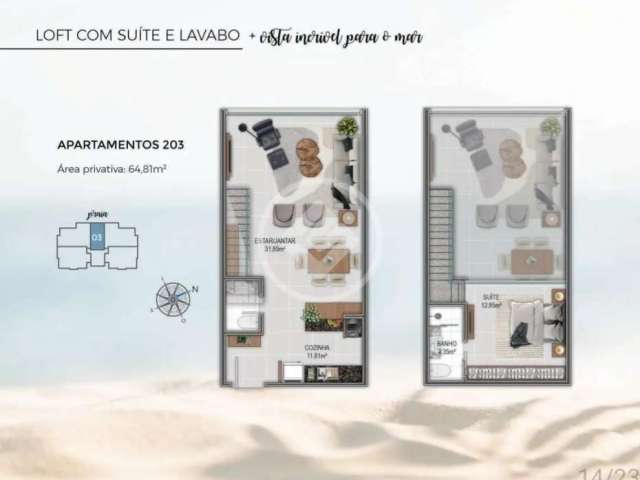 Loft duplex com 1 suite, 1 vaga codigo: 78538