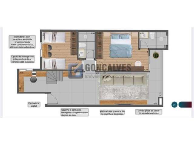 Apartamento com 2 quartos à venda no Centro, São Bernardo do Campo , 100 m2 por R$ 1.200.000