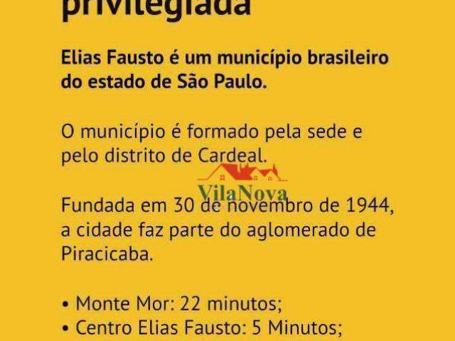 Terreno em condomínio fechado à venda na ENDEREÇO NÃO INFORMADO, Centro, Elias Fausto por R$ 200.000