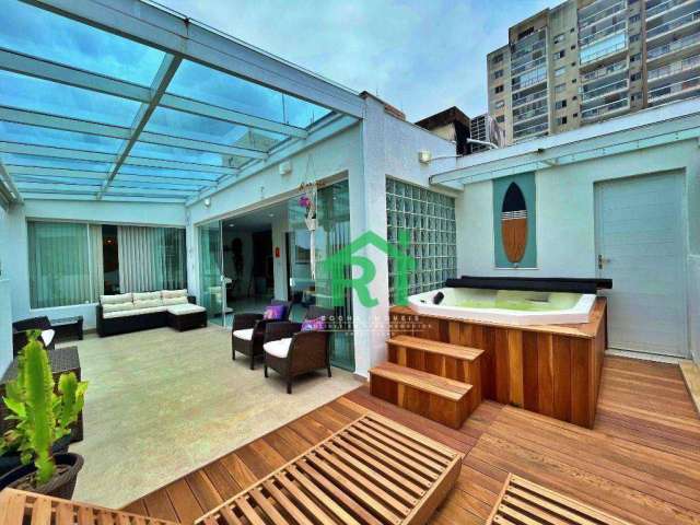 Cobertura Penthouse, 3 Dormitórios (2 Suítes), 2 Vagas, Área de Lazer, Tombo, Guarujá/SP