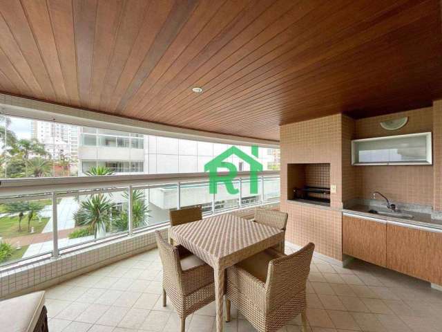 Apartamento à beira mar com 4 suítes, 4 vagas, área de lazer, Enseada, Guarujá/SP