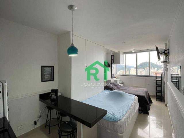 Kitnet Beira-Mar 1 Quarto (Suíte). Venda, 25m² R$400.000 - Pitangueiras - Guarujá/SP