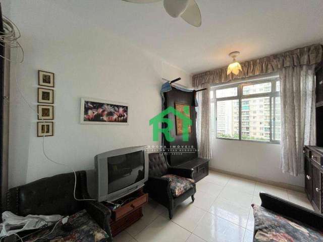 Apartamento beira-mar 1 dormitório à venda, 45m², 1 vaga R$390.000 - Pitangueiras - Guarujá/SP