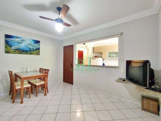 Apartamento na Praia, quadra mar, confortável, 1 dormitório (suíte), Pitangueiras, Guarujá.