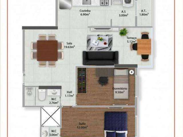 Apartamento com 2 dormitórios à venda, 71 m² por R$ 581.290,50 - Vila Guilhermina - Praia Grande/SP