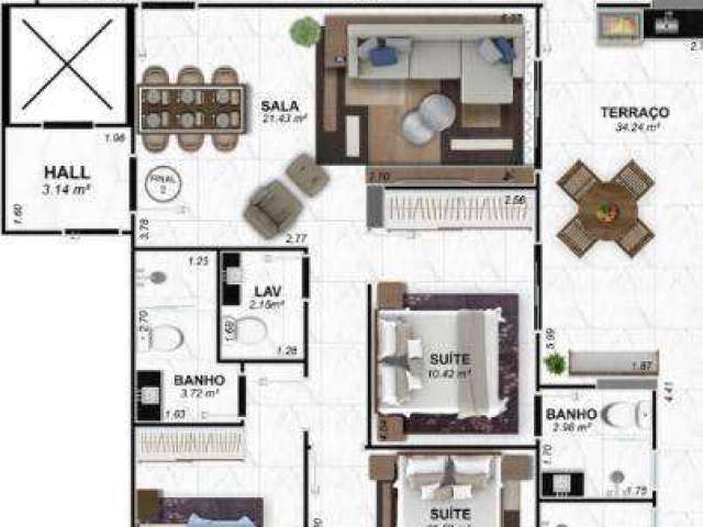 Apartamento à venda, 140 m² por R$ 1.242.000,00 - Caiçara - Praia Grande/SP