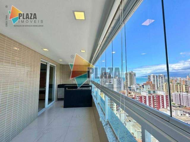 Apartamento com 3 dormitórios para alugar, 112 m² por R$ 7.500,00/mês - Canto do Forte - Praia Grande/SP