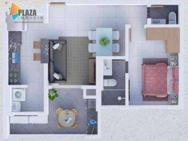 Apartamento com 1 dormitório à venda, 52 m² por R$ 376.770,00 - Vila Guilhermina - Praia Grande/SP