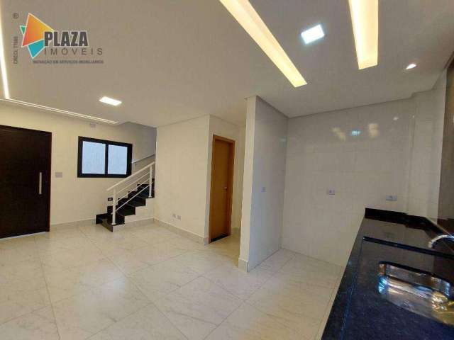 Casa assobradada em condomínio, 02 dormitórios, para alugar R$ 2.500,00 p/mês, no Caiçara, Praia Grande-SP