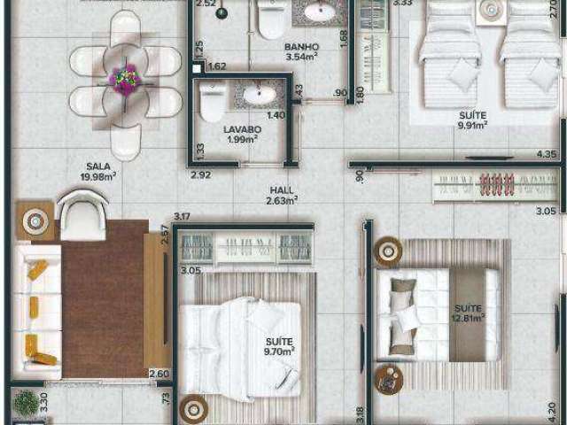 Apartamento com 3 dormitórios à venda, 105 m² por R$ 954.000,00 - Canto do Forte - Praia Grande/SP