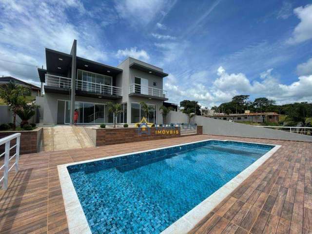 Casa de Luxo à venda, Residencial Terras da Fazenda Santana - Atibaia/SP, 3 suítes e vista para lagoa