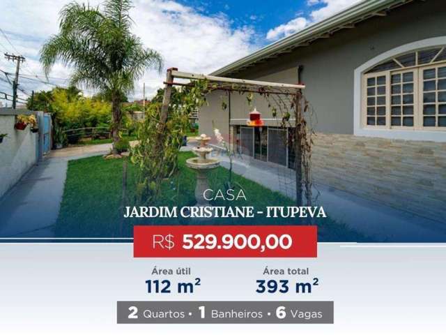 Casa térrea à venda em Itupeva - Jardim Cristiane - 2 quartos - R$ 529.900,00