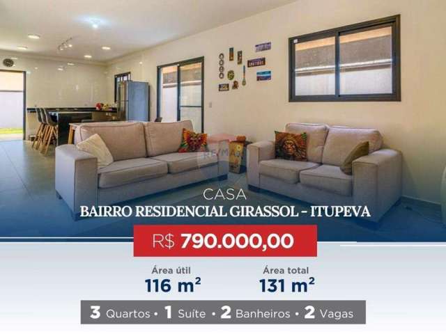 Casa à Venda em Itupeva - Residencial Girassol - 3 dormitórios - R$ 790.000,00