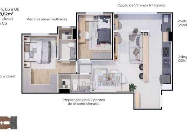 Apartamento à venda, 58 m² por R$ 292.520,00 - Jardim São Carlos - Sorocaba/SP