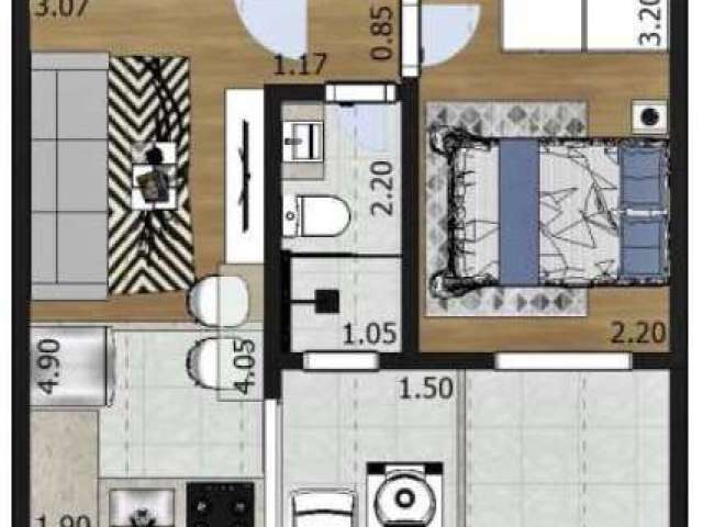 Confortável apartamento tipo  para venda com 1 quarto, 26m²