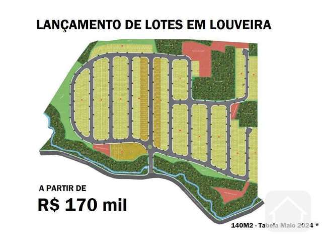 Terrenos a partir de R$ 170mil(140m2) (40% entrada + financiamento)- Louveira/SP