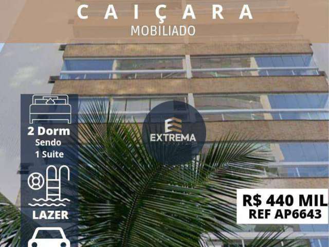 Apartamento com Vista para o mar de 2 dormitórios sendo 1 suite  à venda por R$ 440.000,00 - Caiçara - Praia Grande/SP