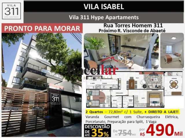 Apartamento com 2 quartos à venda na Rua Torres Homem, Vila Isabel, Rio de Janeiro, 72 m2 por R$ 450.000