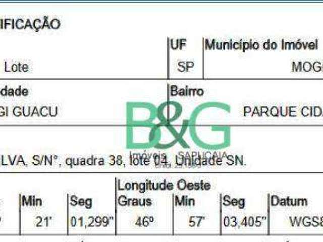 Terreno à venda, 370 m² por R$ 580.457,00 - Parque Cidade Nova - Mogi Guaçu/SP