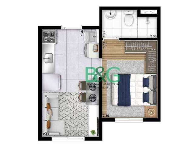 Apartamento com 1 dormitório à venda, 24 m² por R$ 213.435,30 - Barra Funda - São Paulo/SP