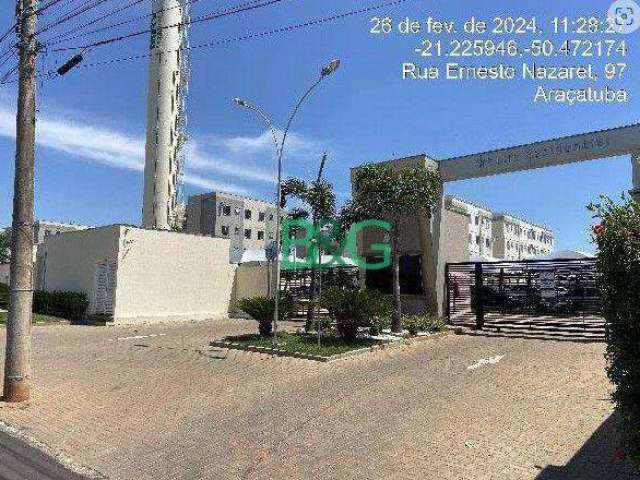 Apartamento com 2 dormitórios à venda, 39 m² por R$ 78.600 - Conjunto Habitacional Claudionor Cinti - Araçatuba/SP