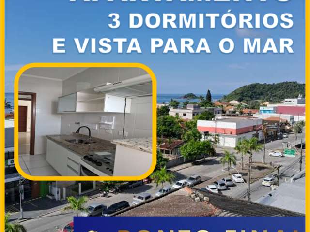 Excelente apartamento com 3 dormitórios com vista para o mar.