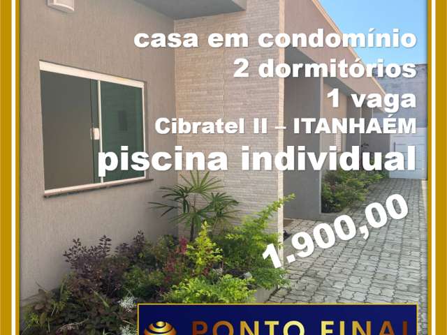 Casa em condominio com 2 dormitórios  com piscina individual