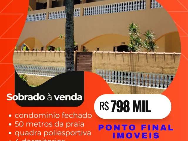 Sobrado , espaçoso em um sensacional condomínio na beira da praia.