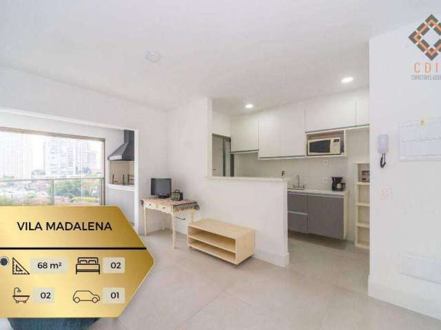 Apartamento à venda com 2 dormitórios e 1 vaga, localizado na Vila Madalena