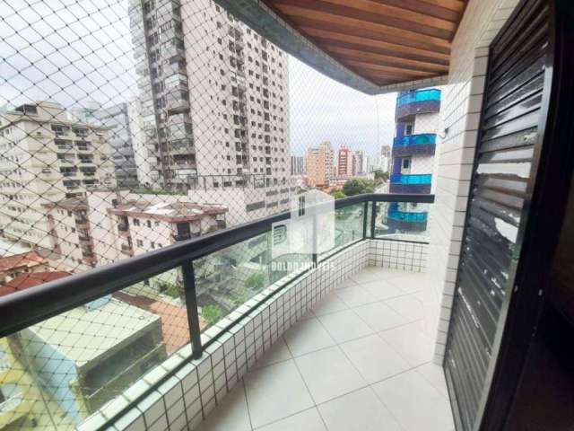 Apartamento mobiliado 2 dormitórios com suite a 300m do mar na vila guilhermina - praia grande