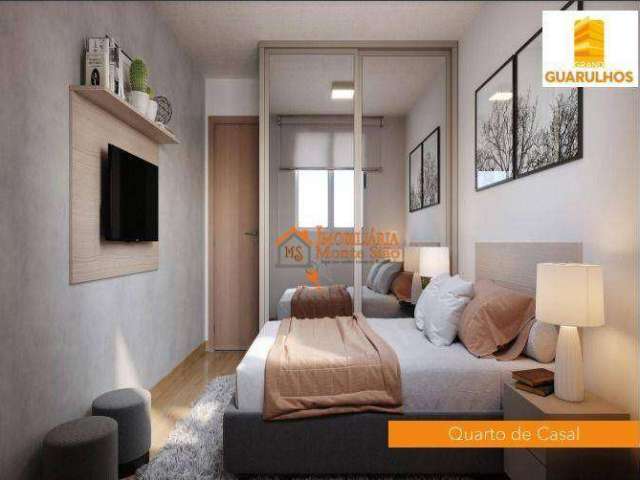 Apartamento com 2 dormitórios à venda, 37 m² por R$ 237.900,00 - Vila Nova Bonsucesso - Guarulhos/SP