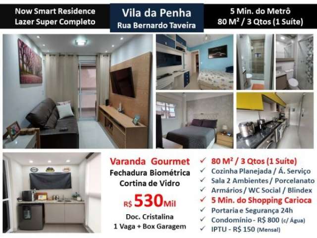 Excelente apartamento, 80m² 3 quartos, sendo 1 Suite, Varanda Gourmet, fechadura Biométrica, Vila da Penha/RJ