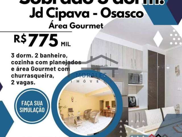 Lindo sobrado com 3 dorm., jd cipava osasco