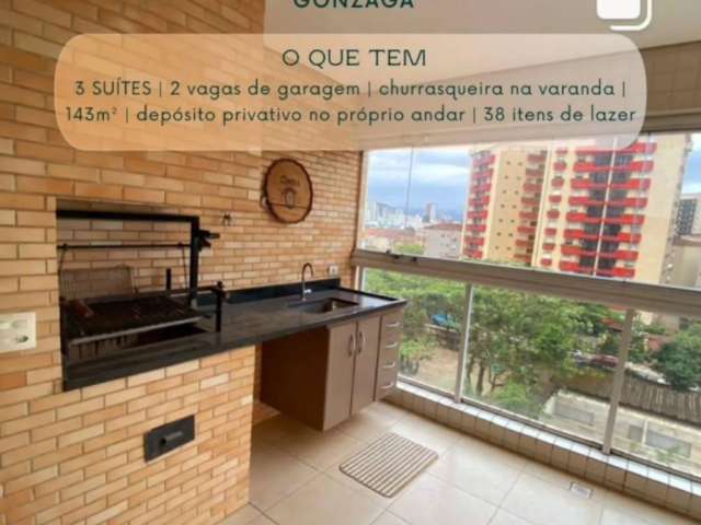 Ginzaga | 143m² | 3 suítes  | churrasqueira  na varanda | 2 vagas de garagem