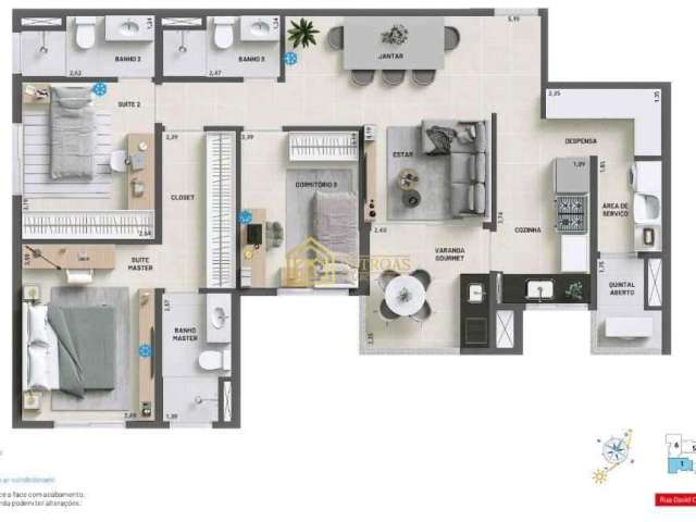 Apartamento com 3 dormitórios à venda, 93 m² por R$ 936.000,00 - Vila Guiomar - Santo André/SP