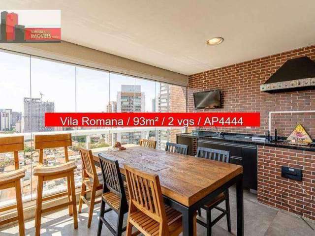 Apartamento 93m², 3 vagas, R. Crasso, 305 - Vila Romana, Vista Praça