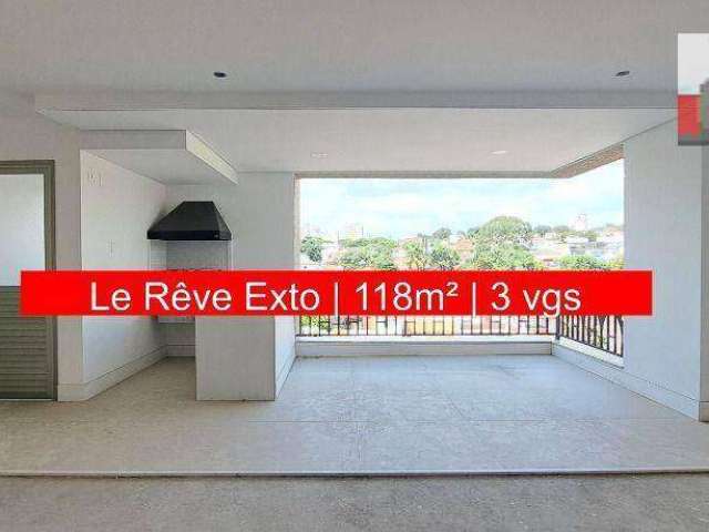 Apartamento Rua Cuevas, 100 - City Lapa, 118m², 2 suítes, 3 vagas, Le Rêve Exto