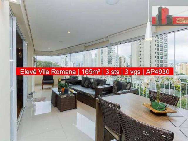 Apartamento Rua Caio Graco, 800 - Vila Romana, 3 sts, 3 vgs, 165m², Ed. Elevê