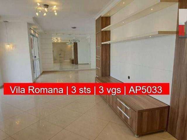 Vendo apartamento R. Fábia, 800 - Vila Romana, 3 sts, 3 vgs, dep., cond Paradiso