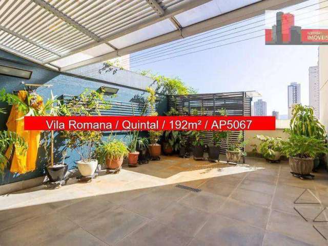 Apartamento com Quintal, R. Marco Aurélio, 145 - Vila Romana, 192m², 3 sts, 3 vgs, dep., Ed. Avance