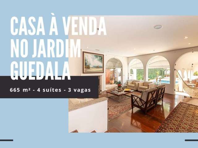 Belíssima Casa à Venda no Jardim Guedala (Morumbi), 4 suítes e excelente área de lazer.