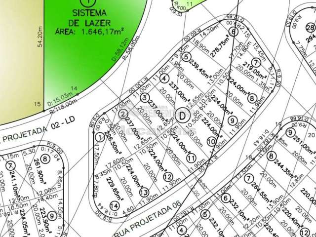 Terreno de esquina na cidade de Bady Bassitt com 219m²